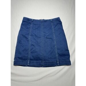 Free People‎ Modern Femme Nautilus Blue Denim Mini Skirt Size 4